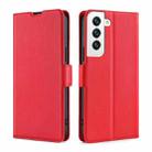 For Samaung Galaxy S22 5G Ultra-thin Voltage Buckle PU + TPU Horizontal Flip Leather Case with Holder & Card Slot(Red) - 1