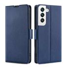 For Samaung Galaxy S22 5G Ultra-thin Voltage Buckle PU + TPU Horizontal Flip Leather Case with Holder & Card Slot(Blue) - 1