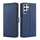 For Samaung Galaxy S22 Ultra 5G Ultra-thin Voltage Buckle PU + TPU Horizontal Flip Leather Case with Holder & Card Slot(Blue) - 1