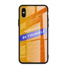 For iPhone XS Max Shockproof PC + TPU + Glass Protective Case(Yellow) - 1