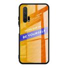 For Huawei Honor 20 Shockproof PC + TPU + Glass Protective Case(Yellow) - 1