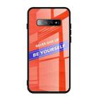 For Galaxy S10 Shockproof PC + TPU + Glass Protective Case(Orange) - 1