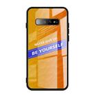 For Galaxy S10 Shockproof PC + TPU + Glass Protective Case(Yellow) - 1