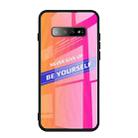 For Galaxy S10 Shockproof PC + TPU + Glass Protective Case(Pink) - 1