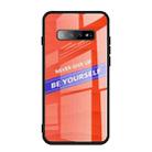 For Galaxy S10e Shockproof PC + TPU + Glass Protective Case(Orange) - 1