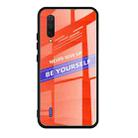 For Xiaomi Mi CC9 Shockproof PC + TPU + Glass Protective Case(Orange) - 1