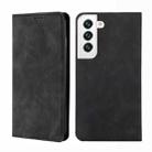 For Samaung Galaxy S22 5G Skin Feel Magnetic Horizontal Flip Leather Case with Holder & Card Slots(Black) - 1