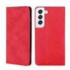 For Samaung Galaxy S22+ 5G Skin Feel Magnetic Horizontal Flip Leather Case with Holder & Card Slots(Red) - 1