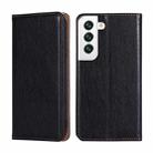 For Samaung Galaxy S22 5G Pure Color Magnetic Horizontal Flip Leather Case with Holder & Card Slot & Wallet(Black) - 1