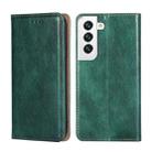 For Samaung Galaxy S22 5G Pure Color Magnetic Horizontal Flip Leather Case with Holder & Card Slot & Wallet(Green) - 1