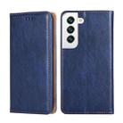 For Samaung Galaxy S22+ 5G Pure Color Magnetic Horizontal Flip Leather Case with Holder & Card Slot & Wallet(Blue) - 1