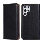 For Samaung Galaxy S22 Ultra 5G Pure Color Magnetic Horizontal Flip Leather Case with Holder & Card Slot & Wallet(Black) - 1