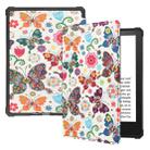 For Amazon Kindle Paperwhite 2021 Painted Voltage Caster Texture TPU Horizontal Flip Tablet Leather Case with Sleep / Wake-up Function(Colorful Butterfly) - 1