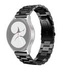 For Samsung Galaxy Watch4 40mm/44mm Universal Flat Head Three-bead Stainless Steel Watch Band(Black) - 1