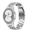 For Samsung Galaxy Watch4 40mm/44mm Universal Flat Head Three-bead Stainless Steel Watch Band(Silver) - 1