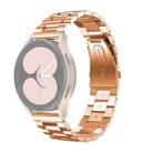 For Samsung Galaxy Watch4 Classic 42mm/46mm Universal Flat Head Three-bead Stainless Steel Watch Band(Rose Gold) - 1