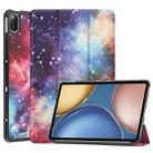 For Honor Tablet V7 Custer Painted Horizontal Flip Tablet PU Leather Case with Sleep / Wake-up Function & 3-Fold Holder(Galaxy) - 1