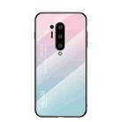For OnePlus 8 Pro Gradient Color Painted TPU Edge Glass Case(Gradient Pink Blue) - 1