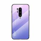 For OnePlus 8 Pro Gradient Color Painted TPU Edge Glass Case(Gradient Pink Purple) - 1