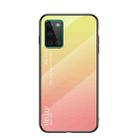For OnePlus 8T Gradient Color Painted TPU Edge Glass Case(Gradient Yellow) - 1