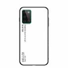 For OnePlus 8T Gradient Color Painted TPU Edge Glass Case(Elegant White) - 1