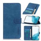 For Samsung Galaxy S22 5G KHAZNEH Retro Texture PU + TPU Horizontal Flip Leather Case with Holder & Card Slots & Wallet(Blue) - 1