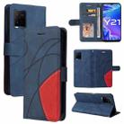 For vivo Y21 2020/Y21s/Y33s Dual-color Splicing Horizontal Flip PU Leather Case with Holder & Card Slots & Wallet(Blue) - 1