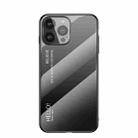 Gradient Color Painted TPU Edge Glass Case For iPhone 13 Pro Max(Gradient Black Grey) - 1