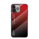 Gradient Color Painted TPU Edge Glass Case For iPhone 13 Pro Max(Gradient Red) - 1