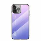 Gradient Color Painted TPU Edge Glass Case For iPhone 13 Pro(Gradient Pink Purple) - 1