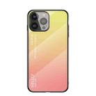 Gradient Color Painted TPU Edge Glass Case For iPhone 13 Pro(Gradient Yellow) - 1