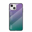 Gradient Color Painted TPU Edge Glass Case For iPhone 13(Gradient Purple) - 1