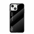 Gradient Color Painted TPU Edge Glass Case For iPhone 13(Elegant Black) - 1