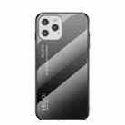 Gradient Color Painted TPU Edge Glass Case For iPhone 12 Pro Max(Gradient Black Grey) - 1