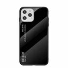 Gradient Color Painted TPU Edge Glass Case For iPhone 12 Pro Max(Elegant Black) - 1