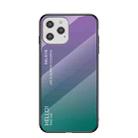 Gradient Color Painted TPU Edge Glass Case For iPhone 12 Pro(Gradient Purple) - 1