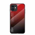 Gradient Color Painted TPU Edge Glass Case For iPhone 12(Gradient Red) - 1