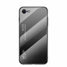 Gradient Color Painted TPU Edge Glass Case For iPhone SE 2022 / SE 2020 / 8 / 7(Gradient Black Grey) - 1