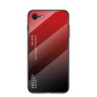 Gradient Color Painted TPU Edge Glass Case For iPhone SE 2022 / SE 2020 / 8 / 7(Gradient Red) - 1