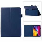 For iPad mini 6 Litchi Texture Horizontal Flip PU Leather Tablet Case with Holder(Dark Blue) - 1
