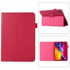 For iPad mini 6 Litchi Texture Horizontal Flip PU Leather Tablet Case with Holder(Rose Red) - 1