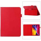 For iPad mini 6 Litchi Texture Horizontal Flip PU Leather Tablet Case with Holder(Red) - 1
