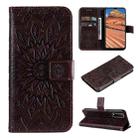 For vivo Y11s/Y12A/Y12s/Y20/Y20A/Y20s/Y20i/Y20G/Y20SG Pressed Printing Sunflower Pattern Horizontal Flip PU Leather Case with Holder & Card Slots & Wallet & Lanyard(Brown) - 1