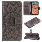 For vivo Y11s/Y12A/Y12s/Y20/Y20A/Y20s/Y20i/Y20G/Y20SG Pressed Printing Sunflower Pattern Horizontal Flip PU Leather Case with Holder & Card Slots & Wallet & Lanyard(Grey) - 1