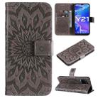 For vivo Y21/Y21s/Y33s Pressed Printing Sunflower Pattern Horizontal Flip PU Leather Case with Holder & Card Slots & Wallet & Lanyard(Grey) - 1