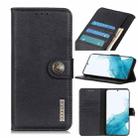 For Samsung Galaxy S22+ 5G KHAZNEH Cowhide Texture Horizontal Flip Leather Case with Holder & Card Slots & Wallet(Black) - 1