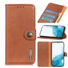 For Samsung Galaxy S22+ 5G KHAZNEH Cowhide Texture Horizontal Flip Leather Case with Holder & Card Slots & Wallet(Brown) - 1