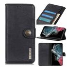 For Samsung Galaxy S22 Ultra 5G KHAZNEH Cowhide Texture Horizontal Flip Leather Case with Holder & Card Slots & Wallet(Black) - 1