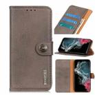 For Samsung Galaxy S22 Ultra 5G KHAZNEH Cowhide Texture Horizontal Flip Leather Case with Holder & Card Slots & Wallet(Khaki) - 1