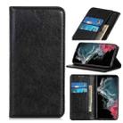 For Samsung Galaxy S22 Ultra 5G Magnetic Crazy Horse Texture Horizontal Flip Leather Case with Holder & Card Slots & Wallet(Black) - 1